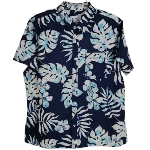 American Eagle Hawaiian Tropical Navy and White‎ Shirt Men's XXL - Picture 1 of 7